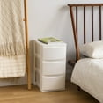 thumbnail image 6 of IRIS 3 Narrow Drawer Storage, Organizer Unit for Bedroom, Living Room, White, Set of 2, 6 of 11