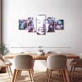 thumbnail image 3 of Elephant Stock Bokeh Buddha Wall Art - Horizontal Multi Panel Canvas - Living Room Wall Decor - People Multi Panel - Blue And Purple Decor - 68" x 30", 3 of 8