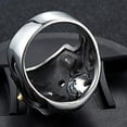 thumbnail image 3 of Vintage Stainless Steel Gothic Skull Smoking Bullet Biker Cocktail Party Ring, 3 of 4