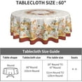 thumbnail image 3 of Autumn Pumpkin Harvest Tablecloth Round 60 Inch Thanksgiving Fall Leaf Washable Wrinkle Stain-Resistant Table Cloth Polyester Country Rustic Farmhouse Table Cover for Kitchen Dinning Parties Holiday, 3 of 6