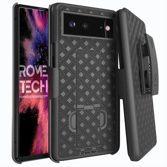 Rome Tech Google Pixel 6 Shell Holster Combo Case - Black