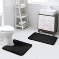 thumbnail image 6 of Walensee Memory Foam Bath Rug, 20"x24", Black, U Shaped Non Slip Bathroom Mat, Machine Wash, 6 of 7