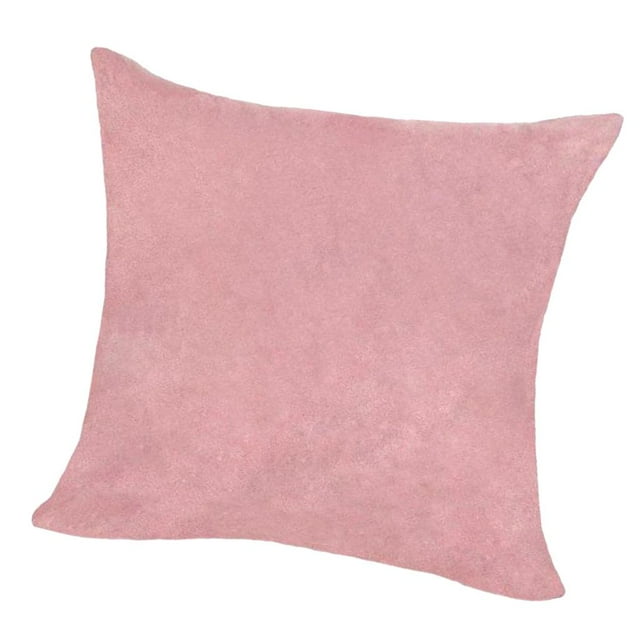 Juego de fundas de cojín cuadradas decorativas de textura suave y sólida Rosa-60x60cm
