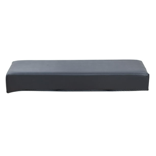 Funda para banco de comedor de piel sintética elástica y acolchada, funda para asiento largo gris