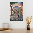 thumbnail image 3 of Cuernavaca Retro City Travel Poster with Flowers, Volcano View And Springtime Beauty Canvas Poster, 3 of 8