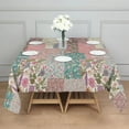 thumbnail image 3 of Pioneer Flower Floral Print Pattern Square Tablecloth,Waterproof Square Table Cover,Wipeable Spillproof Washable Table Cover for Home Kitchen Party Decor 60"x60"(152x152cm), 3 of 6