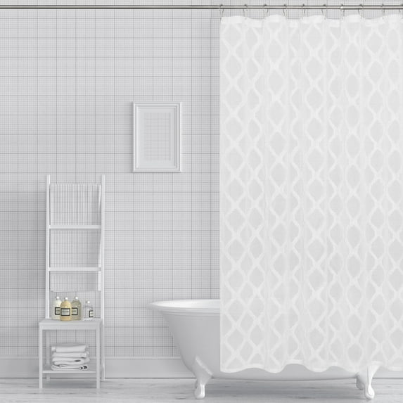 Ellen Tracy 13 Piece Set Aurora Shower Curtain In White