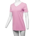thumbnail image 5 of A2Y Women's Basic Solid Premium Cotton Short Sleeve V-neck T Shirt Tee Tops Mauve S, 5 of 6