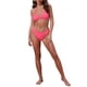 thumbnail image 2 of INSPIRAR CHIC Conjuntos de Bikini de Tejido Waffle para Mujeres de 2 Piezas con Top de Doble Atado y Parte Inferior Triangular con Cuerda de Cintura de Concha Trajes de Baño Grande Rosa Fluorescente, 2 of 5