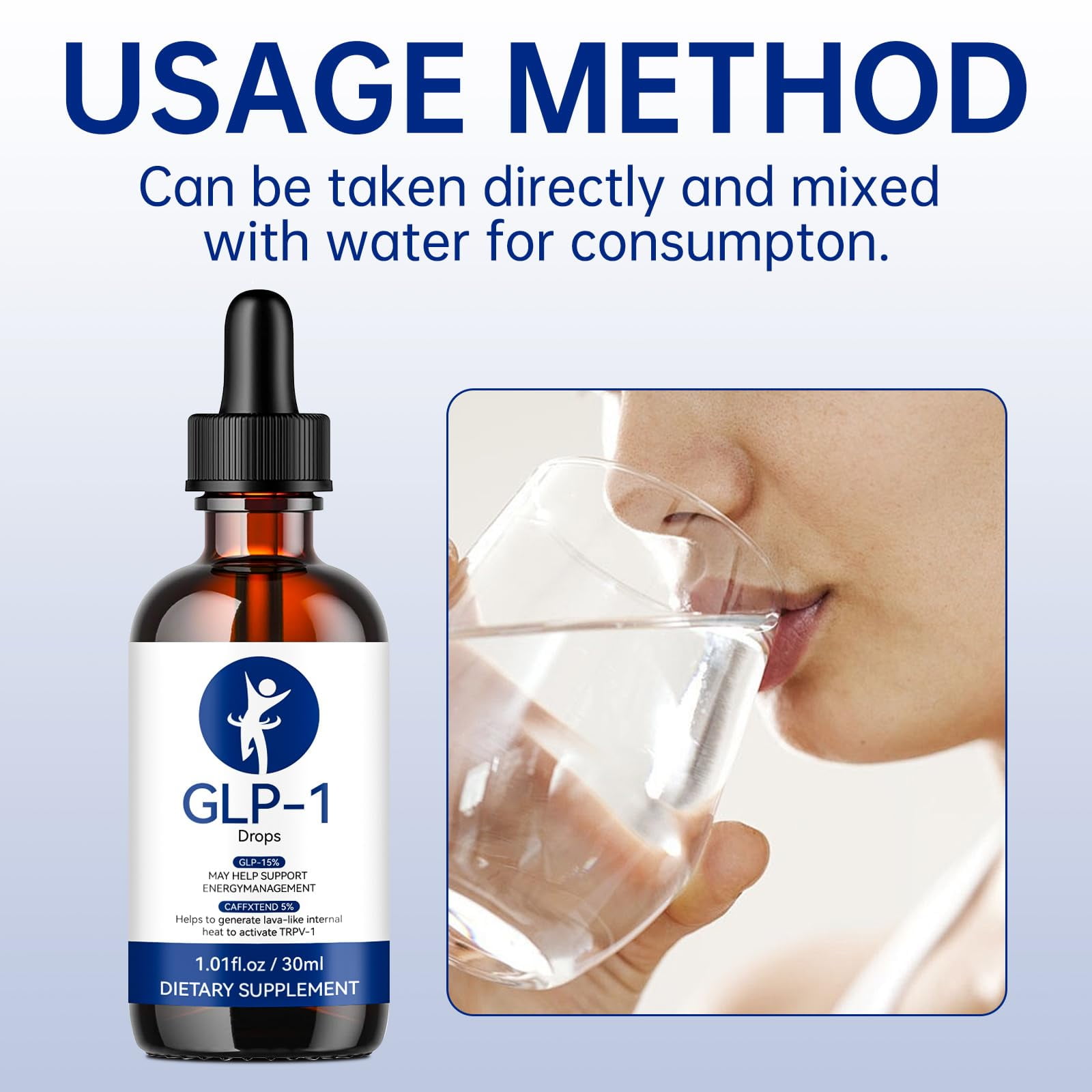 Suplemento GLP-1 en gotas de 30 ml para hombres y mujeres (1 paquete)