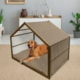 thumbnail image 2 of Earth Tones Pet House, Cocoa Beans with Various Types of Leaves Growth Harvest Graphic, Outdoor & Indoor Portable Dog Kennel with Pillow and Cover, 5 Sizes, Brown Dark Brown Ivory, by Ambesonne, 2 of 4
