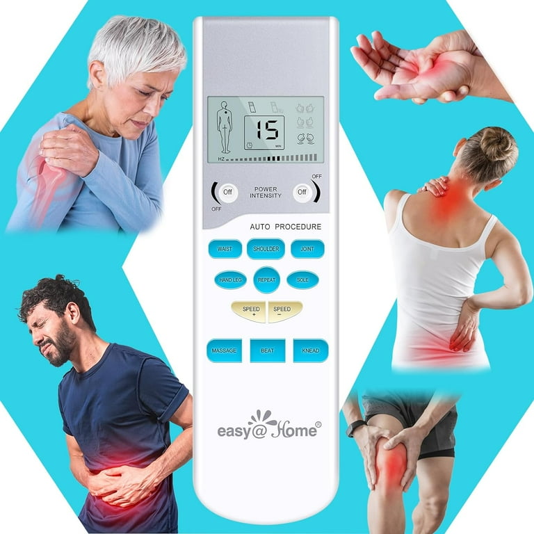 Easy@Home Wireless Tens Unit with App Remote Control: Back Pain Relief Muscle Stimulator Massager | Powered by MyPainOff App iOS & Android App | Pain