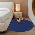thumbnail image 3 of Navy Blue Pure Color Round Area Rugs Collection 3', Aesthetics Contemporary Luxury Non Slip Indoor Circular Throw Runner Rug Floor Mat Carpet for Living Room Dining Table Bedroom Nursery, 3 of 9