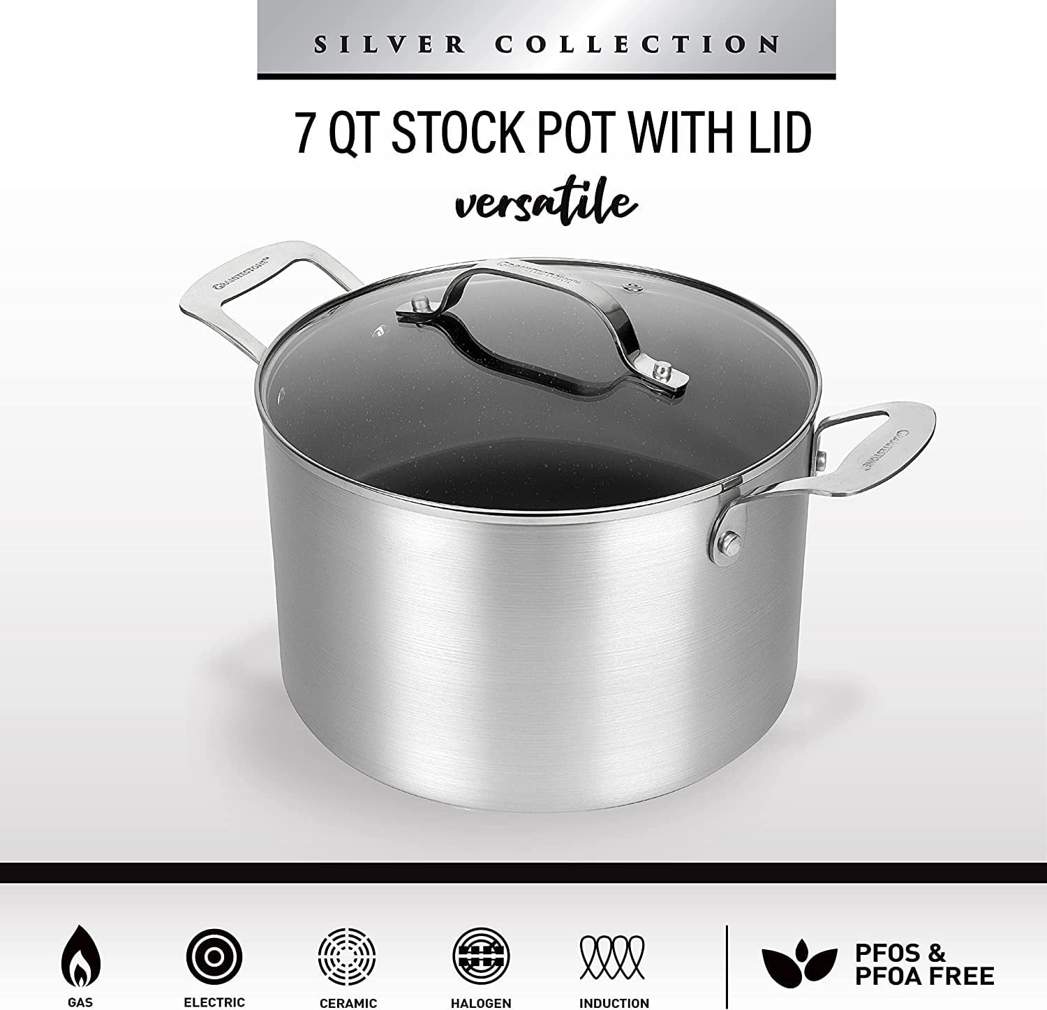 FRUITEAM Nonstick Stock Pot 7 Qt Soup Pasta Pot with Lid, 7-Quart Multi  Stockpot Oven Safe Cooking Pot for Stew, Sauce & Reheat Food