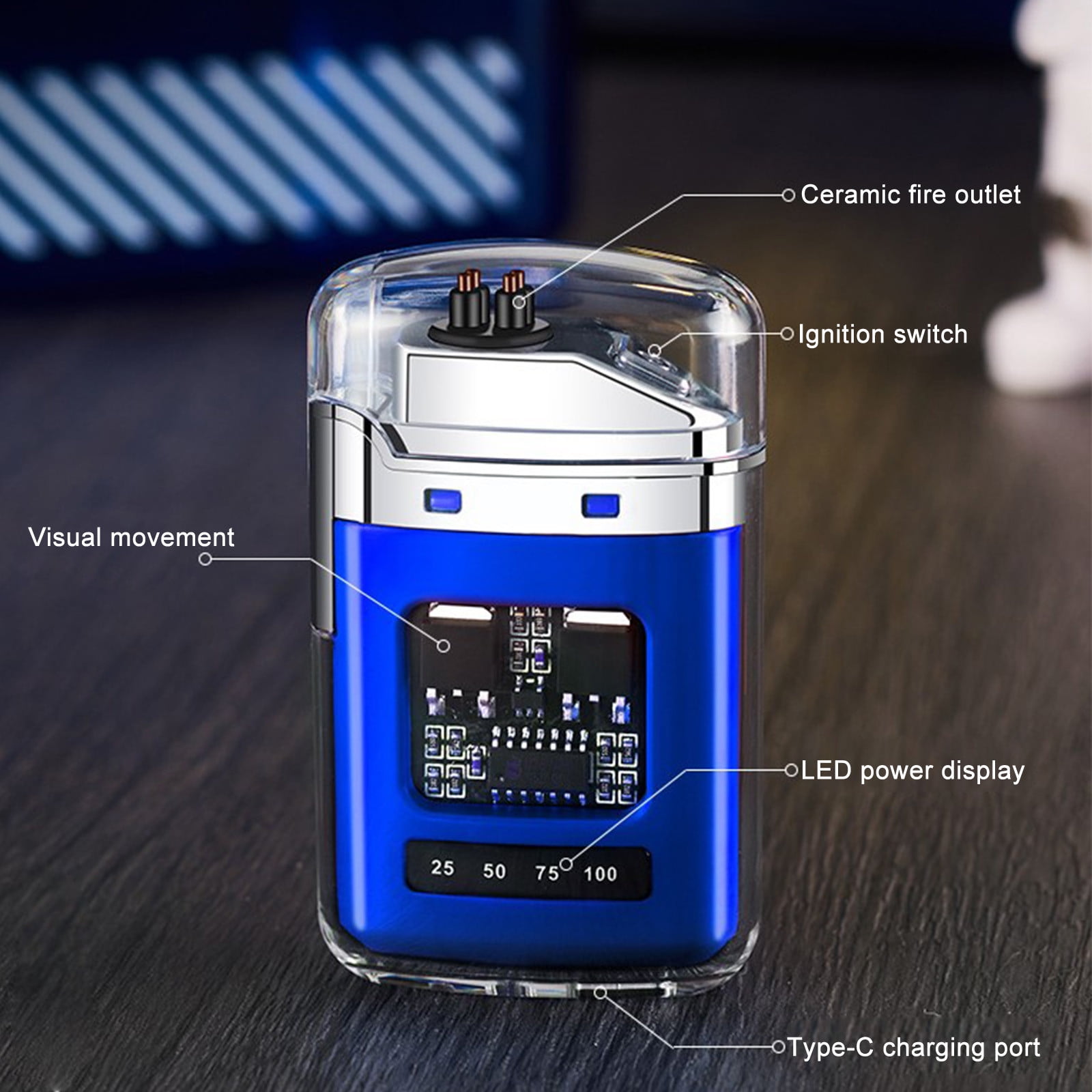 3 Set of Electronic Rechargeable Lighter, Lighter, Type-C Rechargeable Lighter Outdoor Windproof Lighter