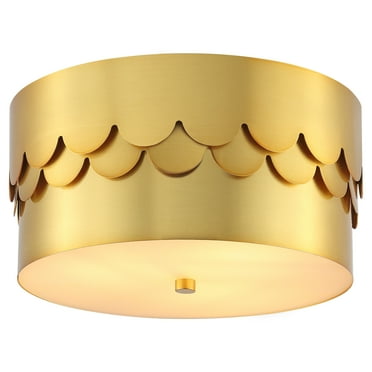 SAFAVIEH Jimena 13 in. Glam Brass Gold Iron Mount Light with Shade