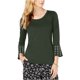 thumbnail image 2 of Blusa con mangas de flores Michael Kors para mujer verde XXL, 2 of 2