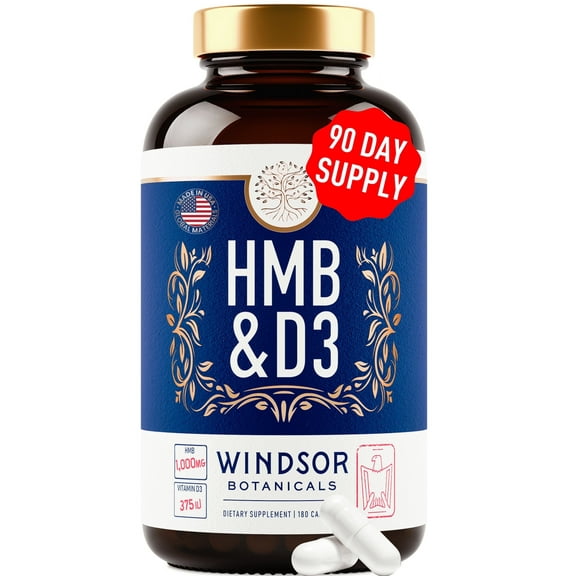 Windsor Botanicals HMB and Vitamin D3 for Strength & Recovery - 180 Caps
