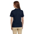 thumbnail image 2 of The Harriton Ladies 6 oz Ringspun Cotton PiquÃ© Short Sleeve Polo Shirt - NAVY - L, 2 of 2