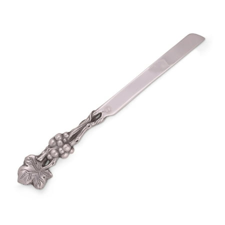 

Arthur Court Metal Cake Knife Grape Pattern Sand Casted in Aluminum with Artisan Quality Hand Polished Tarnish Free 13.75 inch