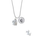 thumbnail image 2 of Delight Jewelry Resin White Scottie Dog Silvertone Script Initial Disc - O - Charm Necklace, 20"+3", 2 of 4