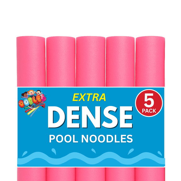Oodles of Noodles Pool Noodles Foam Soft Large Noodle Tube, Bulk Floats, Pool Toy, Craft Projects - 5 Pack
