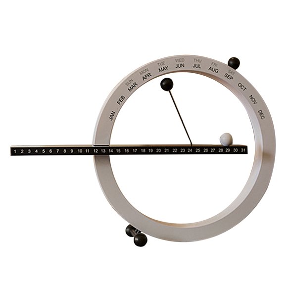 Yibooy Creative Magnetic Ball Manual Perpetual Calendar for Bedroom Ornament (White)