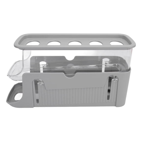 BOKYAN Adjustable Rolling Egg Dispenser – 2‑Tier Automatic Egg Storage for Refrigerator Door, Space‑Saving Grey