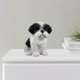thumbnail image 3 of Estatua de perro, artesanía de resina, obra de arte de mesa, estatuilla, escultura, decoración de tienda Blanco negro, 3 of 9