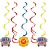 30 Count Bulk Pack Fire Truck Swirl Decorations