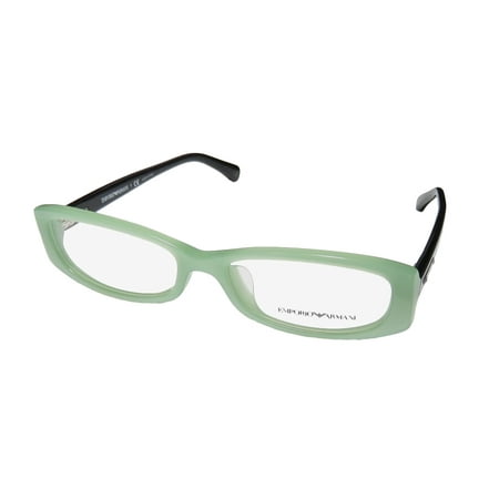 New Emporio Armani 3007f Womens/Ladies Designer Full-Rim Mint / Black Frame Demo Lenses 53-16-140 Flexible Hinges Eyeglasses/Eye Glasses