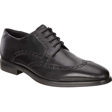 Men's ECCO Melbourne Wingtip Tie Oxford Black Leather 45 M