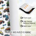thumbnail image 6 of Monster Cartoon Truck White Pattern Blackout Curtains,Triple Weaved Fabric,Thermal Insulated,Room Darkening,Grommet Top,2 Panels,42x84in(107x213cm), 6 of 6