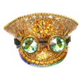 thumbnail image 4 of Sombrero de copa plana con diamantes de imitación para mujer, gorra con visera y purpurina, sombrero de discoteca moderno. Oro, 4 of 9