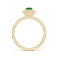 thumbnail image 2 of ANGARA Natural Split Shank Pear Emerald and Diamond Double Halo Ring in 14K Yellow Gold for Women (Size-6x4mm) | May Birthstone, Birthday, Anniversary, Jewelry Gift for Women | Natural Emerald Ring, 2 of 8
