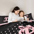 thumbnail image 5 of Manfei Chic Bowtie 7-Piece Twin Bedding,Alphabet Letters L Bedding Comforter Set,Black Reversible, 5 of 7