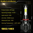thumbnail image 2 of For Dodge Dart 2013 - 2015 4PC 9012 H11 LED Headlight 6000K High & Low Beam Fog Bulbs Kit, 2 of 11