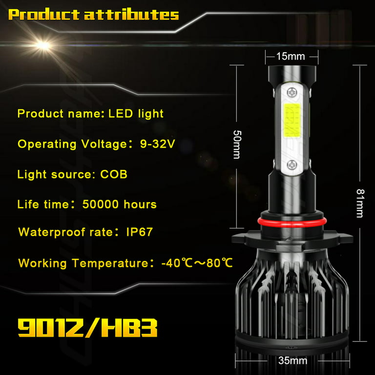 H11 LED Fog Light and 7443 Turn Signal Light｜4 Bulbs
