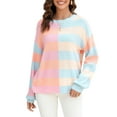 thumbnail image 3 of Liacowi Women Juniors Knitted Sweater Long Sleeve Striped Pullover Retro Jumpers Tops Fall Loose Knitwear for Teen, 3 of 9