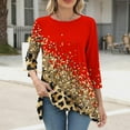 thumbnail image 2 of Leopard Print Tunic Tops for Women Scooped Neck 3/4 Sleeve Shirts Irregular Hem Tees Vintage Printed Tee Shirts Dressy Causal Tunic Blouses Summer Outfits 2025, 2 of 6