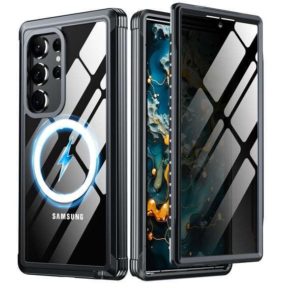 ANTSHARE for Samsung Galaxy S25 Ultra Case, Built-in Anti Peep Screen Protector, Anti-Peeping Magnetic Adsorption Full Body Double Protective Case For Samsung Galaxy S25 Ultra