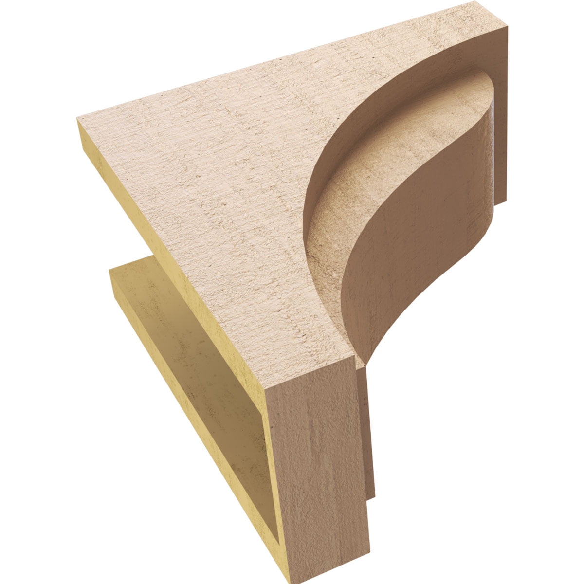 6"W x 12"D x 12"H Classic Helena Rough Cedar Woodgrain TimberThane Corbel, Primed Tan