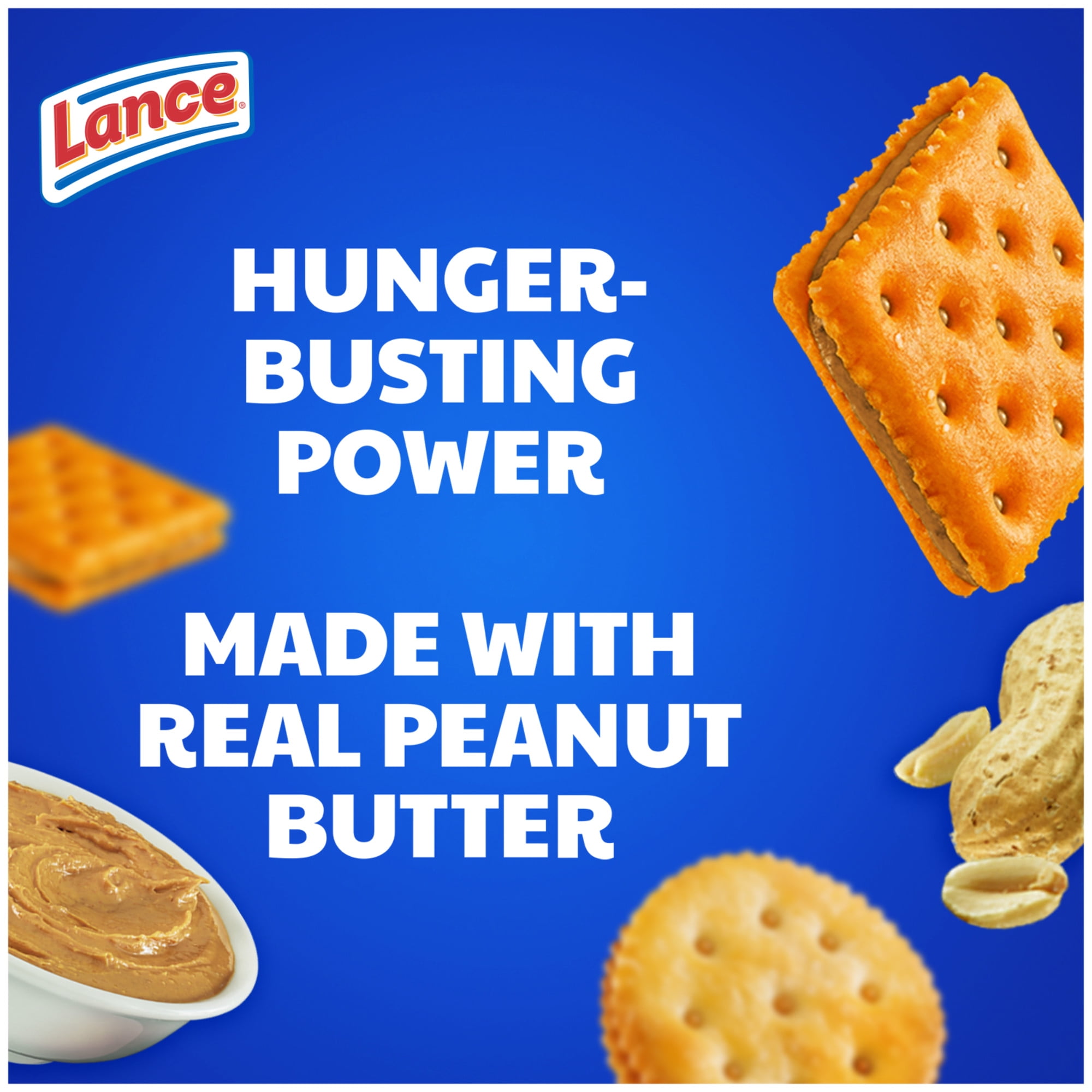 Lance Sandwich Crackers, Toasty and Toastchee Peanut Butter, 36 Ct