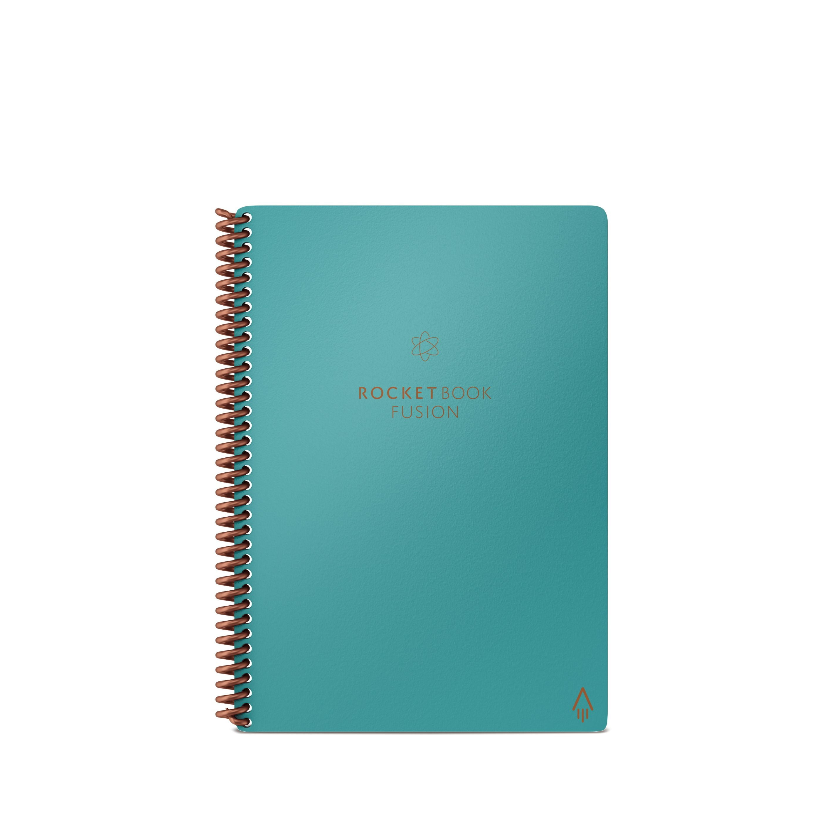 Rocketbook Fusion Smart Reusable Spiral Notebook, Teal, Executive Size Eco-Friendly Notebook (6" x 8.8"), Planner, Task List, Calendar and More, Includes 1 Pen and Microfiber Cloth