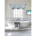 thumbnail image 4 of Snowman Blue Valances for Windows, Plaid Christmas Snowflake Xmas Light Filtering Window Treatment Valances, Rod Pocket Small Curtains for Kitchen/Bathroom, 42"x12", 4 of 9