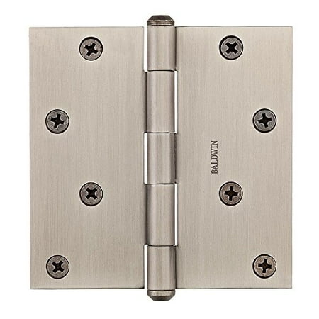 Baldwin BR7028 Plain Bearing Mortise Hinge Door Hinge 4 x 4; Matte Antique Nickel