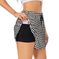 thumbnail image 2 of Bixox Women's Houndstooth Black And White pattern 2 in 1 Running Shorts - Lightweight Athletic Workout Gym Yoga Shorts Liner with Pockets - X-Large, 2 of 7