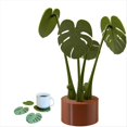 thumbnail image 1 of Posavasos de Plantas Monstera Impresos en 3D, Impermeables y Antiescaldaduras, Divertidos Posavasos Impresos en 3D con Imán., 1 of 5