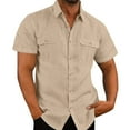 thumbnail image 4 of Camisa de manga corta con botones para hombre,Camisa con botones para hombre Camisa de dos bolsillos para hombre Camisa para hombre Calidad inigualable, 4 of 6