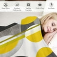 thumbnail image 3 of FUMJ Throw Blanket,Abstract Wave Stripe Mid Century Colorful Geometric Pattern Yellow Black Super Soft Warm Blanket for Couch Lightweight Blanket for Bed Chairs, 3 of 6